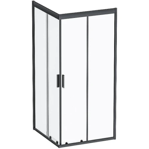Комплект душевого уголка с душевой системой и аксессуарами AM.PM Gem 90x90 WK90EO профиль Черный матовый стекло прозрачное