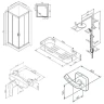 Комплект душевого уголка с душевой системой и аксессуарами AM.PM Gem 90x90 WK90EO профиль Черный матовый стекло прозрачное