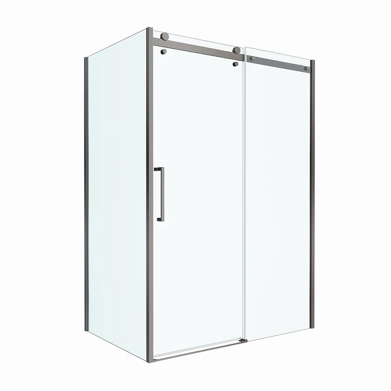 Душевой уголок BelBagno Marino 2 150x80 MARINO-2-AH-1-150/80-C-GM профиль Оружейная сталь стекло прозрачное