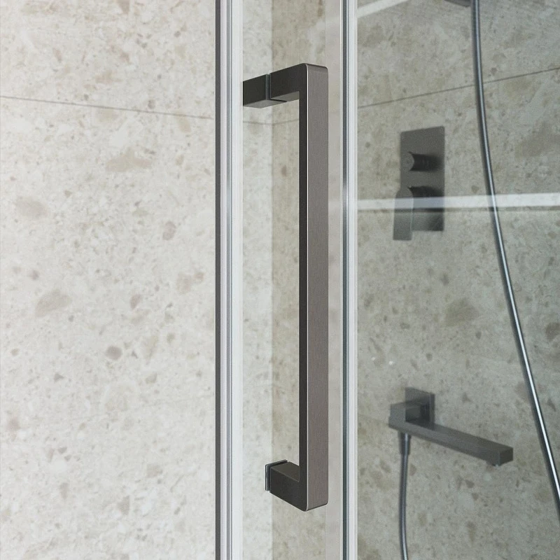 Душевой уголок BelBagno Marino 2 150x80 MARINO-2-AH-1-150/80-C-GM профиль Оружейная сталь стекло прозрачное