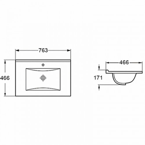 Раковина Vincea 75 VBS-13975MA Антрацит матовый фарфор полувстраиваемая