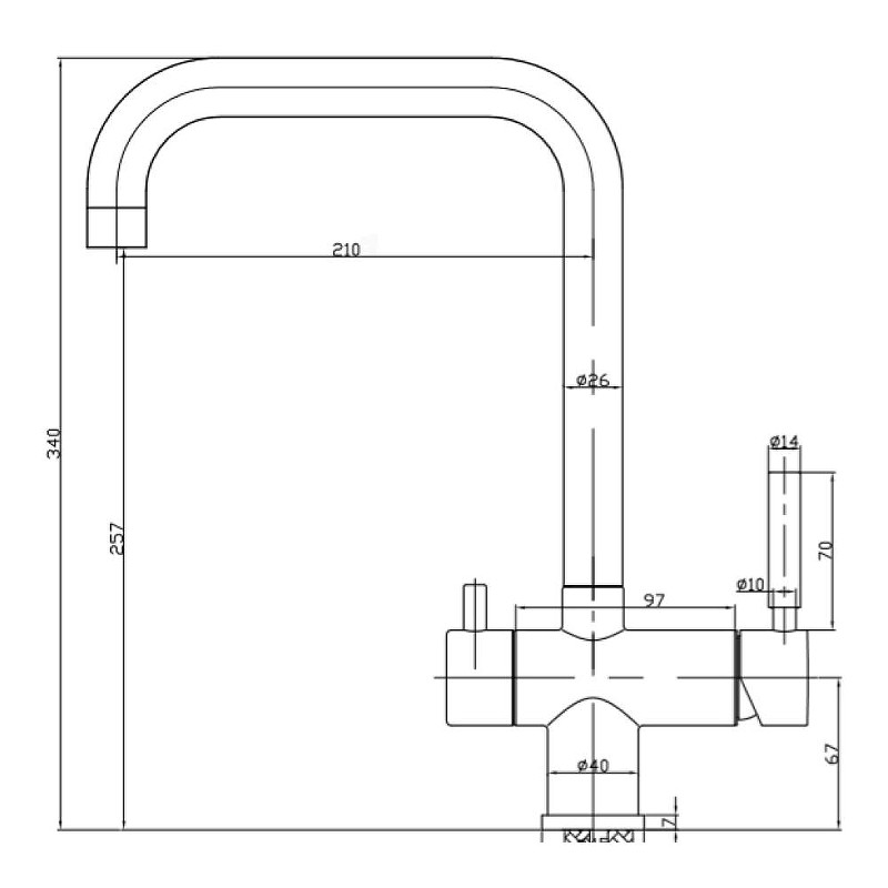 Смеситель для кухни Seaman Visconti SSL-7326-WP цвет Хром полированный