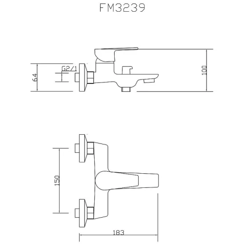 Смеситель для ванны Fmark FM3239 цвет Хром