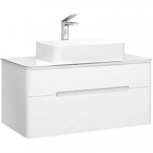 Тумба под раковину Jorno Bosko 100 Bos.01.100/P/W подвесная Белая МДФ / ЛДСП