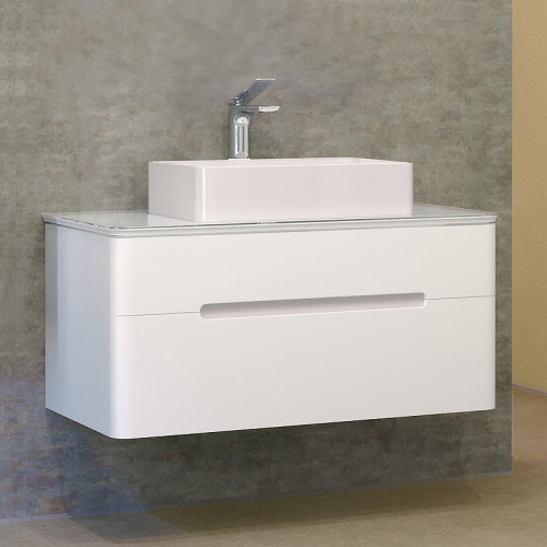 Тумба под раковину Jorno Bosko 100 Bos.01.100/P/W подвесная Белая МДФ / ЛДСП