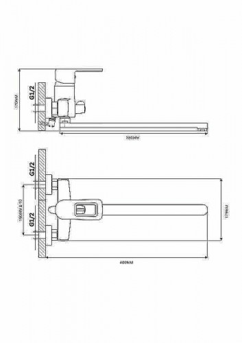 Смеситель для ванны Ekko E22072 универсальный Хром