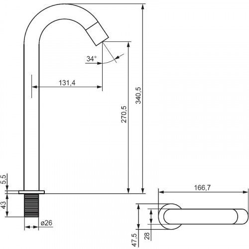 Смеситель для раковины Damixa Scandinavian Pure 360280000 Хром латунь