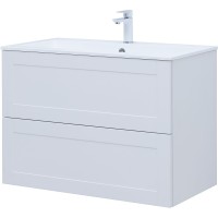 Тумба с раковиной Aquanet Терра 90 323185 подвесная Белая матовая МДФ / ЛДСП