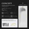 Чугунная ванна Vinsent Veron Concept 160x70 VCO1607042H/VH0015MGD цвет Белый с дугообразными ручками матовое золото