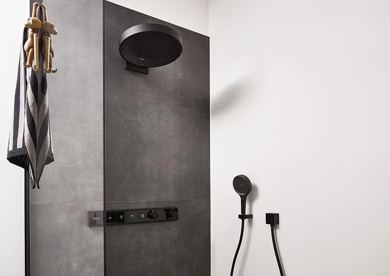 Смеситель для душа Hansgrohe RainSelect 15382670 с термостатом Черный матовый латунь встраиваемый