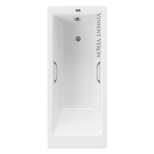 Чугунная ванна Vinsent Veron Tampa 170x70 VTP1707042H/VH0012GM цвет Белый с квадратными ручками оружейная сталь