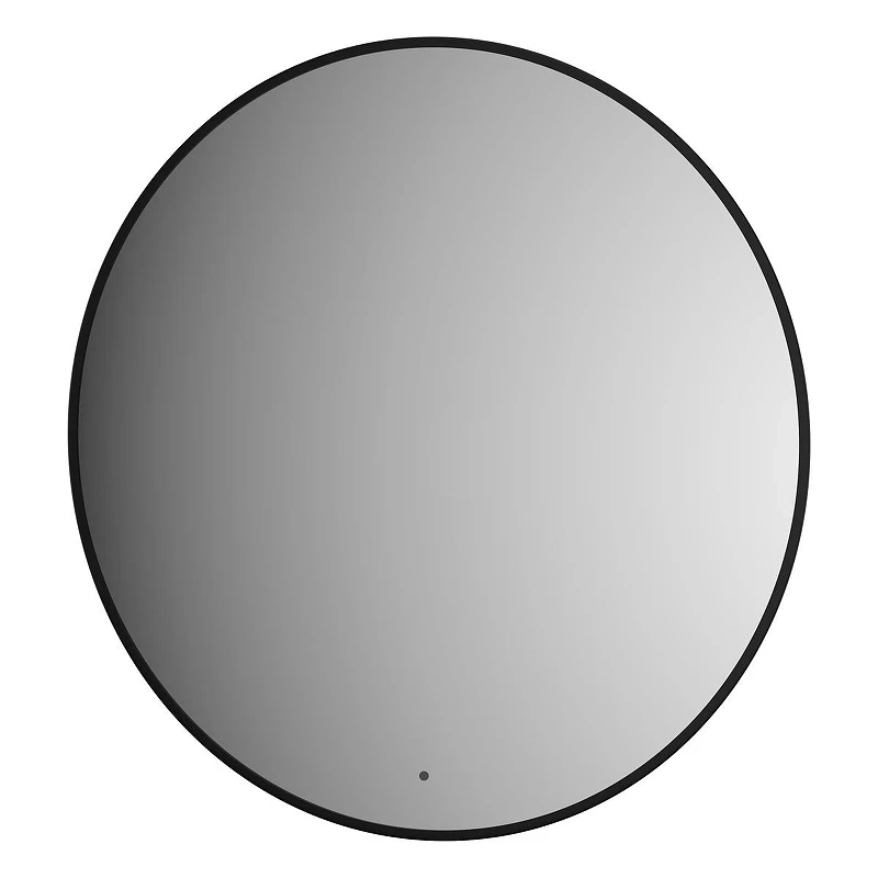 Зеркало Defesto Aura 80х80 DF 2995R с подсветкой 25W-3000K/ИК - выключатель/Теплый белый свет/Черная рама