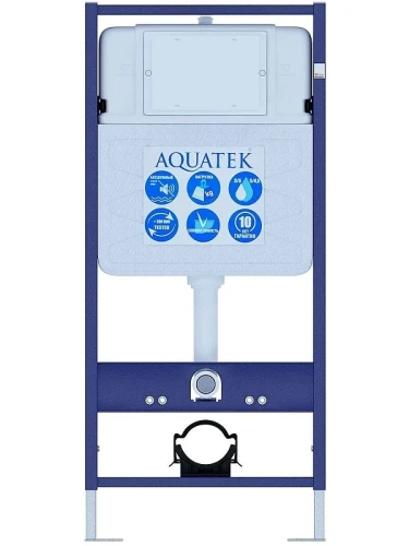 Комплект унитаза с инсталляцией Aquatek Set Aquatek Гелиос-028 цвет Белый с сиденьем Микролифт и клавишей смыва цвет Белый