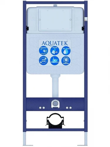 Комплект унитаза с инсталляцией Aquatek Set Либра T-010/KKI16 цвет Белый с сиденьем Микролифт и клавишей смыва цвет Хром глянцевый
