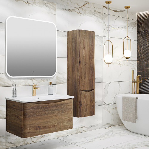 Тумба под раковину Runo Тоскана 80 00-00001417 Темное дерево МДФ / ЛДСП