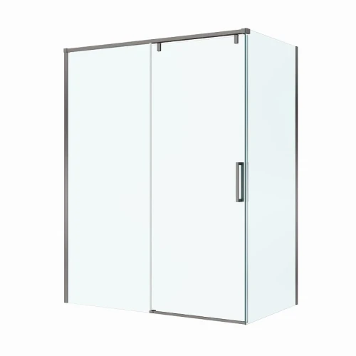 Душевой уголок BelBagno Soft Close-1 150x100 SOFT_CLOSE-1-AH-1-150/100-C-GM профиль Оружейная сталь стекло прозрачное