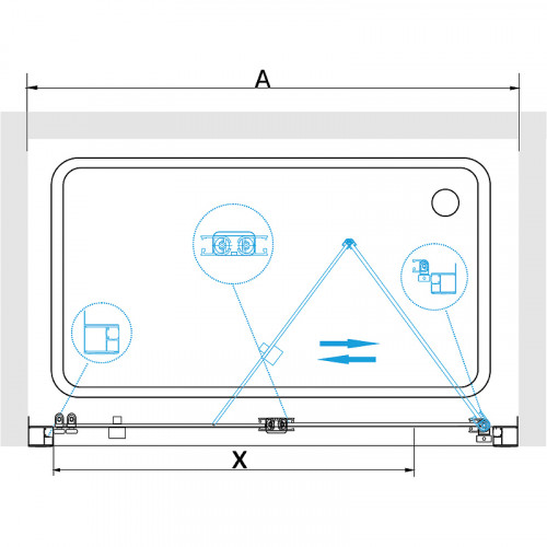 Душевая дверь RGW Passage PA-21B 100 06082110-14 профиль Черный стекло прозрачное