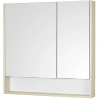 Зеркальный шкаф Aquaton Сканди 90 1A252302SDB20 Белый Дуб верона МДФ / ЛДСП, стекло