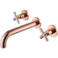 Смеситель для раковины Abber Wasser Kreis AF81121RG Розовое золото латунь встраиваемый двухвентильный
