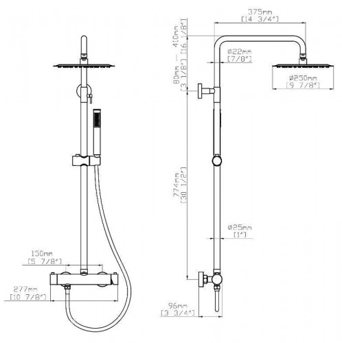 Душевая система Vincea City VSFS-4CT1BN цвет Брашированный никель
