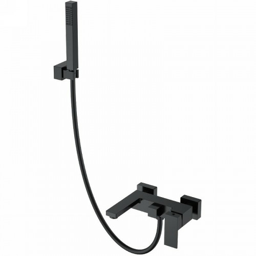 Смеситель для ванны Boheme Qubic 473-B Черный матовый латунь на стену