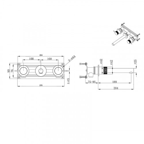 Смеситель для раковины Abber Emotion 316 AF88121BG-M цвет Золото брашированное