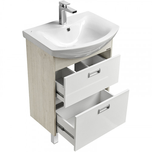 Тумба под раковину Aquaton Бекка PRO 60 1A196601BAC20 Белый Дуб сомерсет МДФ / ЛДСП