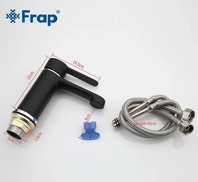 Смеситель для раковины Frap H42 F1042 Черный матовый Хром