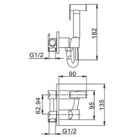 Гигиенический душ со смесителем Haiba HB5515-7 Черный матовый латунь встраиваемый