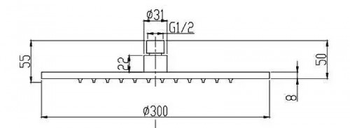 Верхний душ Splendy Feeling R FR212X300R1BM цвет Черный матовый