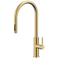 Смеситель для кухни Paulmark Senso Se215180-SBG Светлое брашированное золото латунь