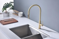 Смеситель для кухни Paulmark Senso Se215180-SBG Светлое брашированное золото латунь