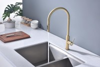 Смеситель для кухни Paulmark Senso Se215180-SBG Светлое брашированное золото латунь