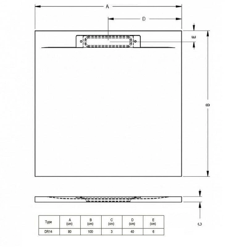 Душевой поддон из искусственного камня Riho Isola 100x80 D007006080 цвет Antracit