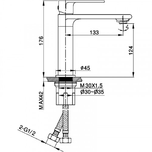 Смеситель для раковины Vincea Vogue VBF-1V1BG Брашированное золото латунь