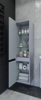 Шкаф пенал Caprigo Forte 35 L 36150L-SF028 подвесной Серый матовый МДФ / ЛДСП