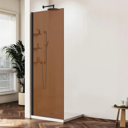 Душевая перегородка Vincea Walk in WS 90 VSW-1HWS900GSB профиль цвет Черный стекло янтарь