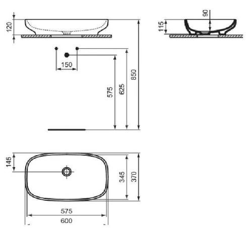Раковина накладная Ideal Standard I.Life B 60 T508701 цвет Белый