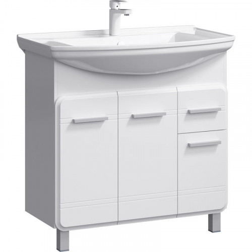 Тумба под раковину Aqwella Корсика 85 Т8м KOR0108 Белая МДФ / ЛДСП