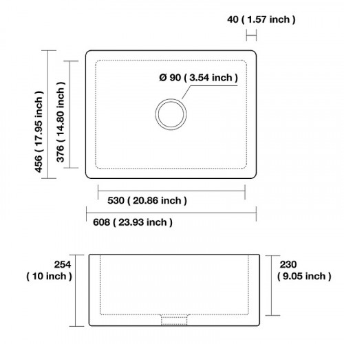 Кухонная мойка Kerasan Hannah Essex 60 541001 Белая керамика встраиваемый