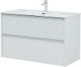 Тумба с раковиной Aquanet Вита 100 339163 подвесная цвет Белый матовый