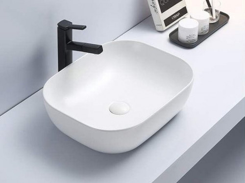 Раковина-чаша CeramaLux 50.5 78104MW Белая матовая фаянс накладная