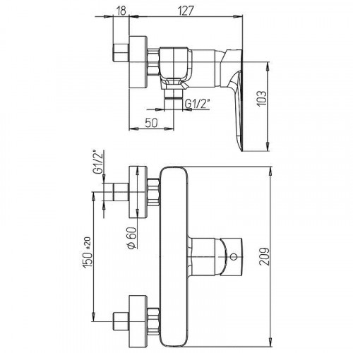 Смеситель для душа Paini Nove 09YO511 Черный матовый