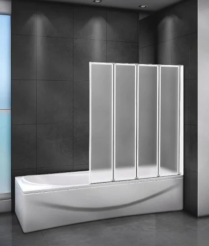 Шторка на ванну Cezares Relax 90 R RELAX-V-4-90/140-P-Bi-R профиль Серый стекло текстурное