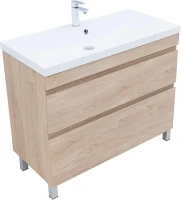 Тумба с раковиной Aquanet Нота New 100 345807 цвет Дуб светлый