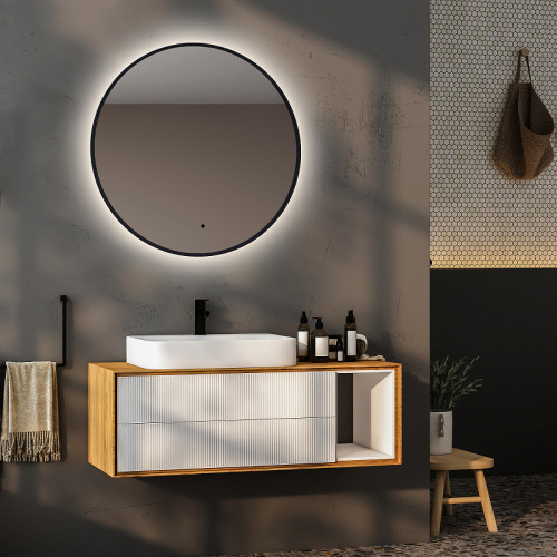 Зеркало Abber Mond 100 AG6204SCGL-1.0 с подсветкой Золото с бесконтактным выключателем и диммером стекло