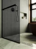 Душевая перегородка Maybah Glass MGD-711-6у 1090x1950 в узком профиле Черный стекло графитовое