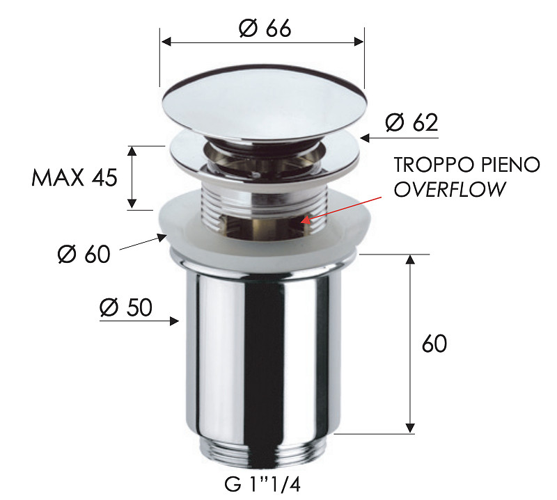 Донный клапан Remer 905CC114BG click-clack цвет Золото брашированное