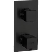 Смеситель для душа Remer Qubica Thermo QT92KBCFP с термостатом Черный брашированный хром латунь встраиваемый