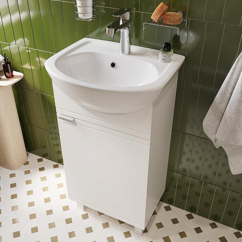 Тумба с раковиной DIWO Дмитров 47 цвет Белый